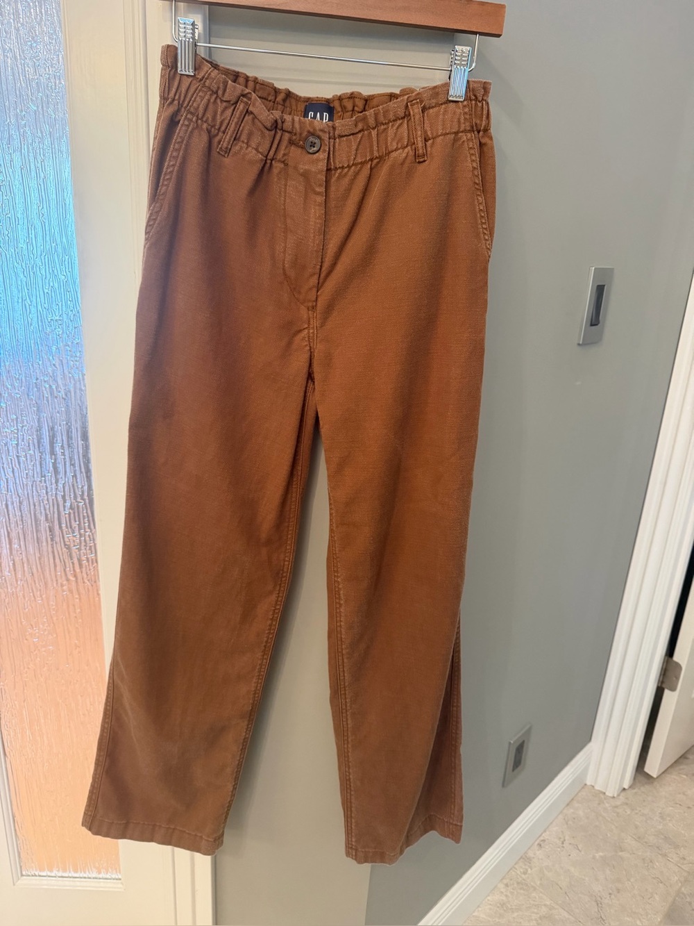Gap High Rise Wide Leg Elastic Waist Pants Brown Small